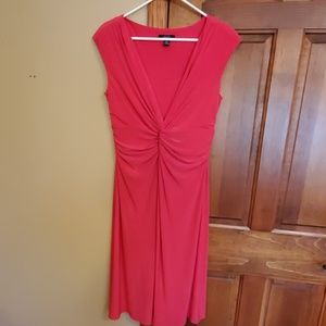 Chaps cap sleeve, twist front dress, size Large